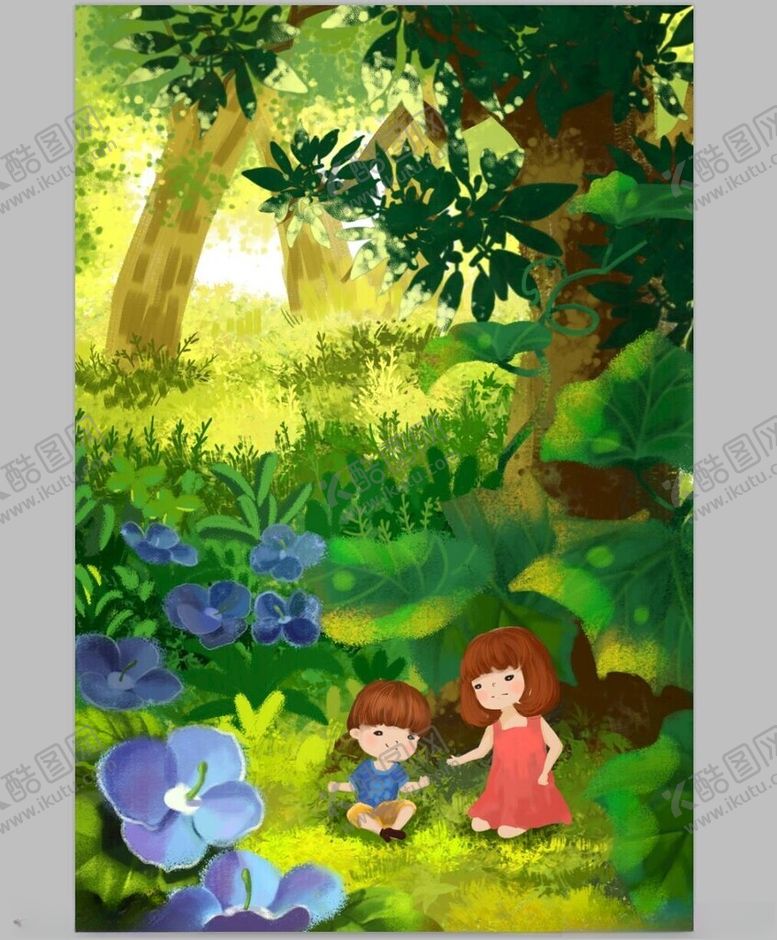编号：52898404302130332948【酷图网】源文件下载-森林中孩童的奇幻时光