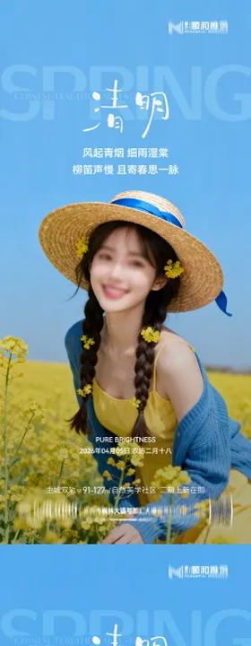 清明节气海报医美美容二十四