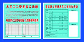 农民工工资发放公示牌