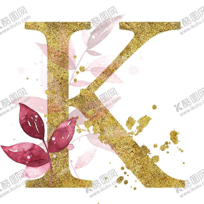 编号：21962609090853275731【酷图网】源文件下载-手绘水彩花卉英文字母logo