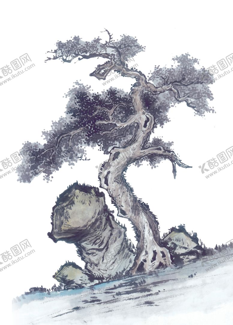 编号：65200505121908387347【酷图网】源文件下载-水墨中国风迎客松