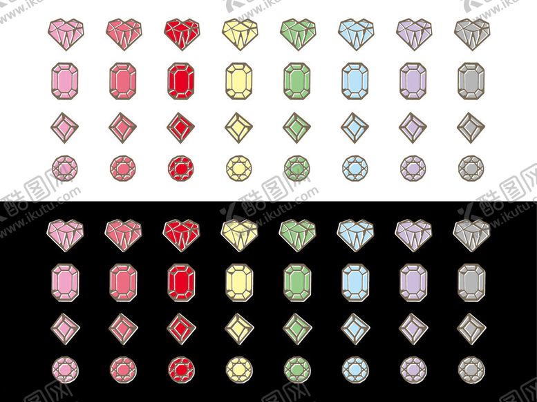 编号：61545111191723577721【酷图网】源文件下载-多彩宝石图案集合