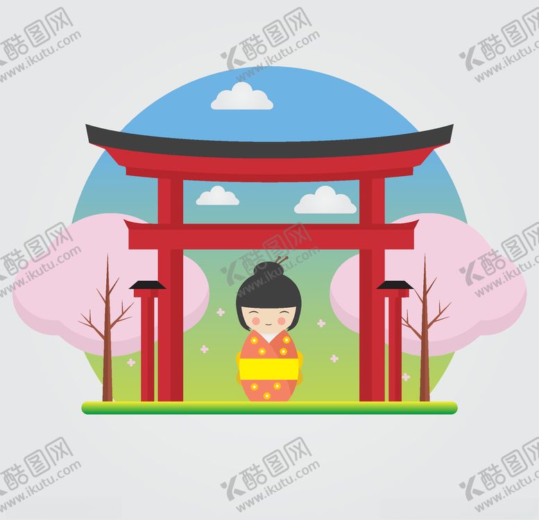 可爱卡通形象插图哇伊