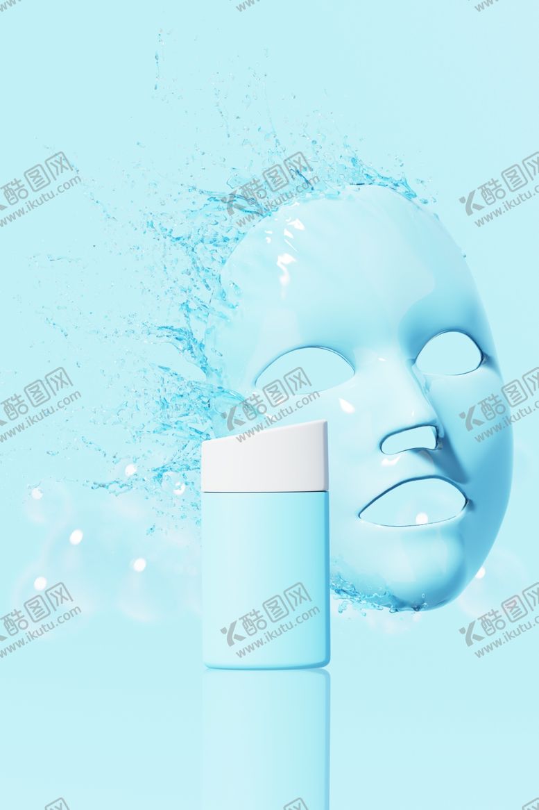 编号：38374910100843388353【酷图网】源文件下载-蓝色化妆品海报