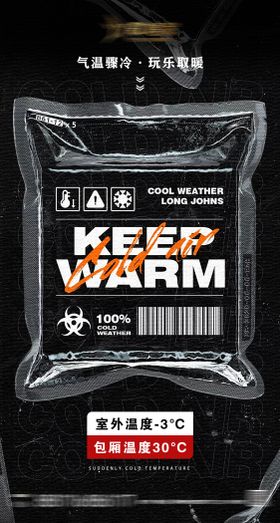 酒吧降温气温下降海报