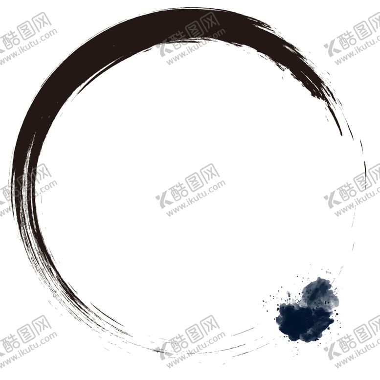 编号：70372402042013439324【酷图网】源文件下载-中国风 水墨 毛笔 圆形 边框