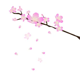 梅花桃花PNG腊卉手绘