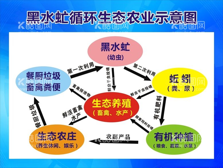 编号：53369503121135442930【酷图网】源文件下载-黑水虻循环生态农业示意图