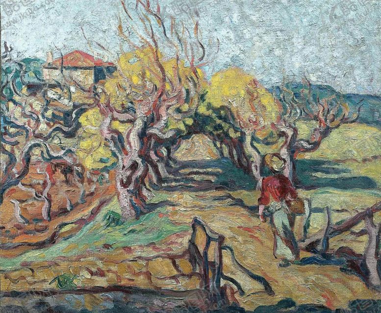 编号：26881409221046125566【酷图网】源文件下载-乡村田园场景风景油画