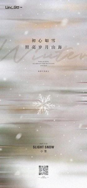 小雪简约海报