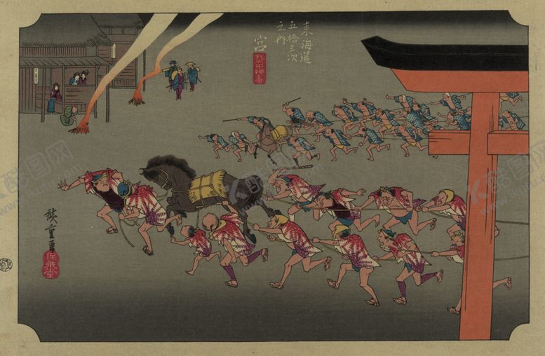 编号：65457010310933569672【酷图网】源文件下载-日本街景风景浮世绘