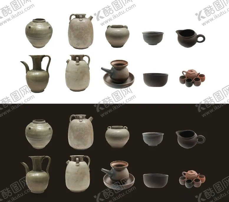 编号：47534305110137356735【酷图网】源文件下载-古风陶瓷器皿展示