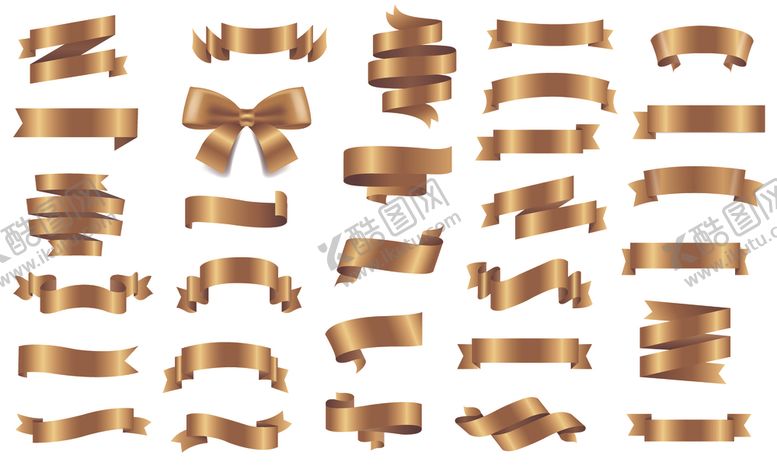 编号：22062604051951052755【酷图网】源文件下载-金色丝带标签