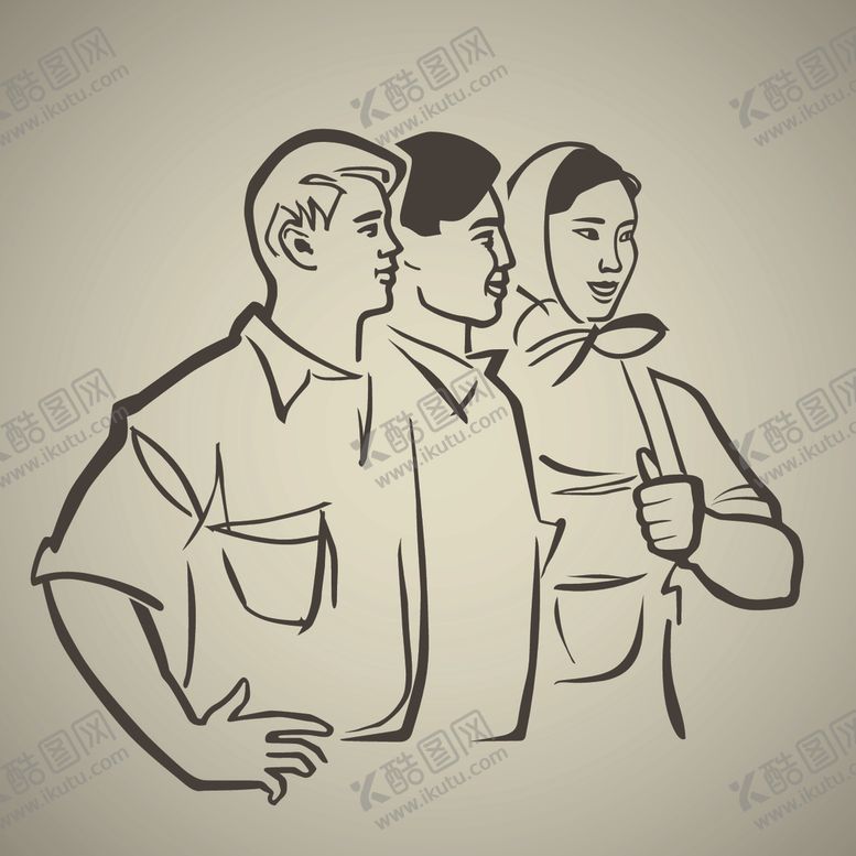 编号：62410507052333244764【酷图网】源文件下载-站一排的人好兄弟卡通素材