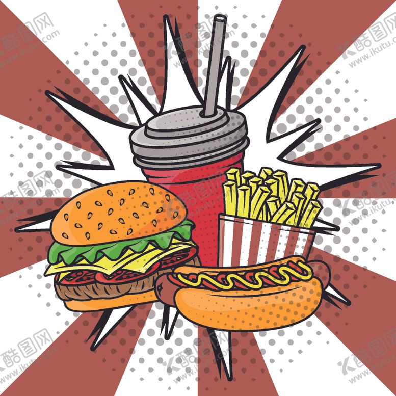 编号：78381710070034219989【酷图网】源文件下载-麦当劳汉堡薯条热狗包