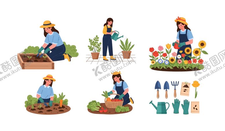 编号：18501604282029599772【酷图网】源文件下载-园艺劳作插画