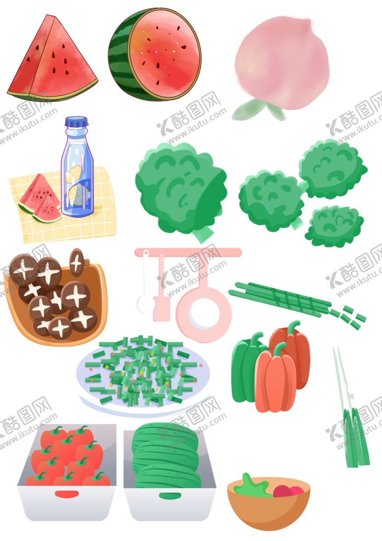 编号：89052402200052476224【酷图网】源文件下载-淡彩蔬菜