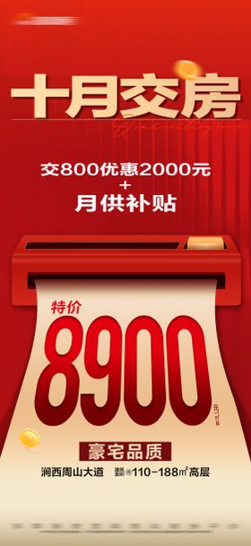 地产红色准现房特价活动系列大字报