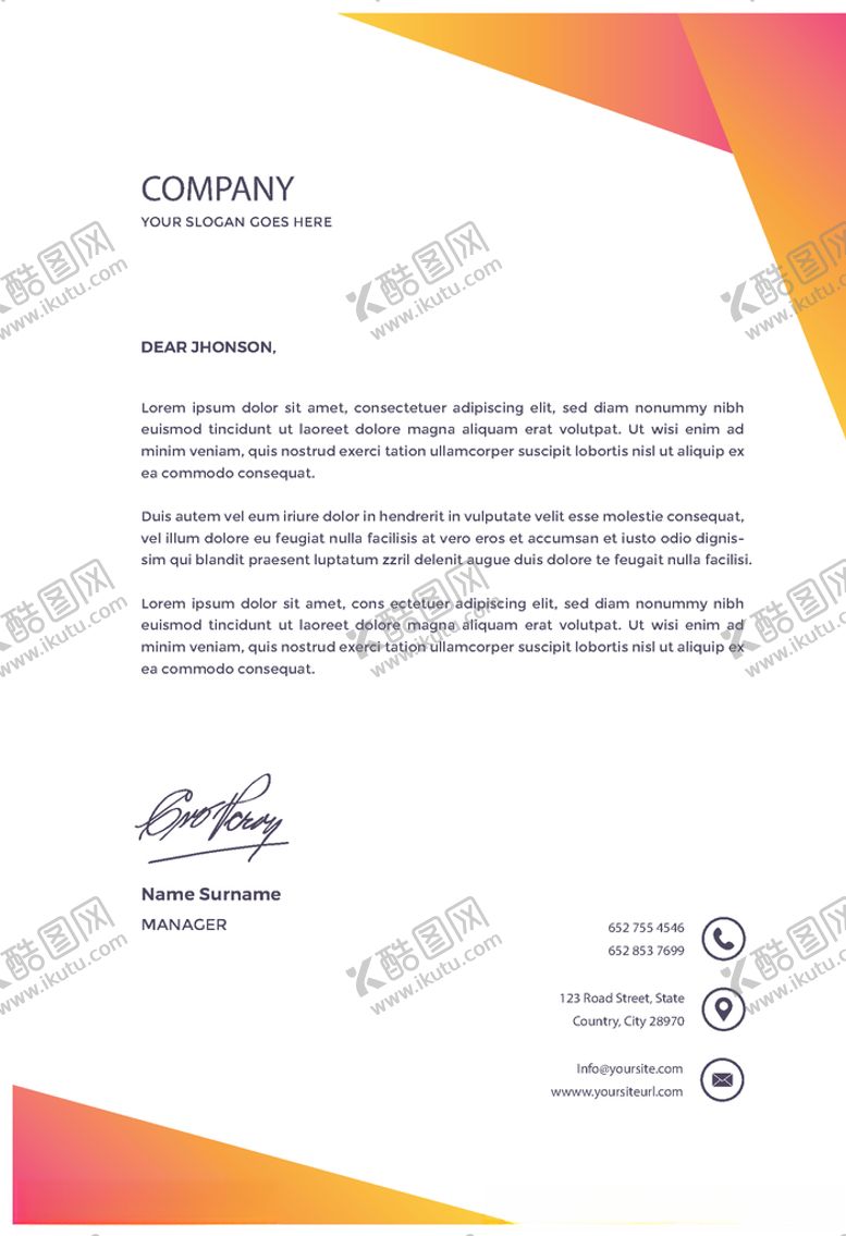 编号：82944010111326384701【酷图网】源文件下载-商务信纸