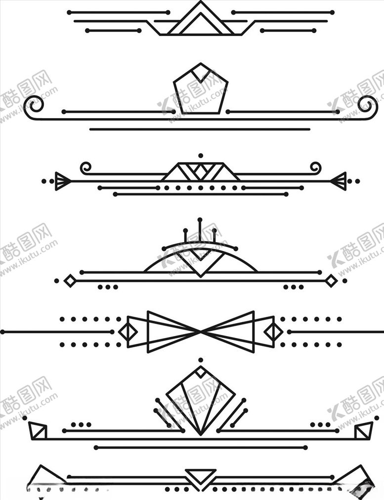 编号：63481910130820557982【酷图网】源文件下载-欧式花纹分割线
