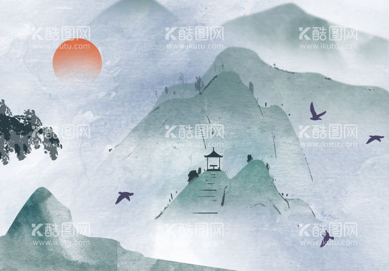 编号：30032502122306073753【酷图网】源文件下载-水墨山水画