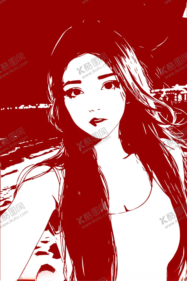 编号：90661302200618427543【酷图网】源文件下载-剪纸美女