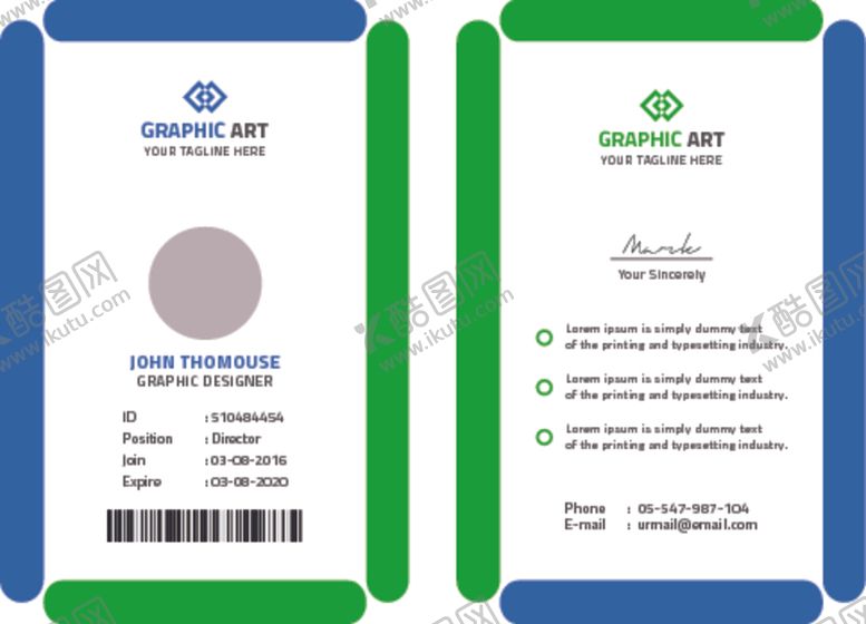 编号：34725610091150541112【酷图网】源文件下载-胸卡工作证