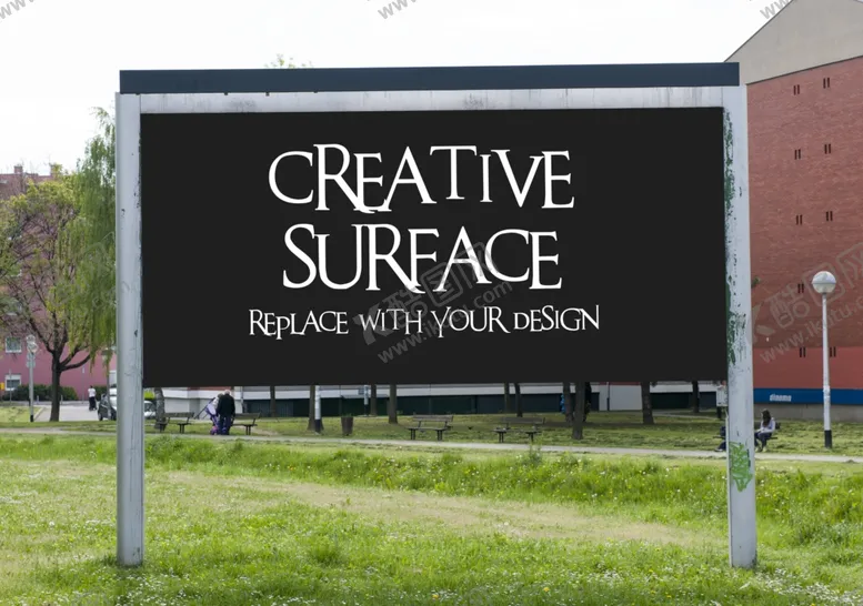 编号：70389809171104084550【酷图网】源文件下载-草坪公园广告牌样机