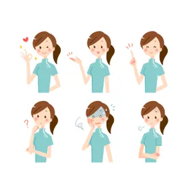 矢量卡通女人表情