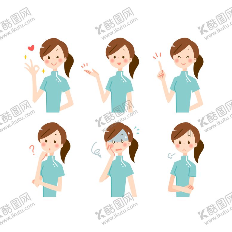 编号：37503708182335311416【酷图网】源文件下载-矢量卡通女人表情