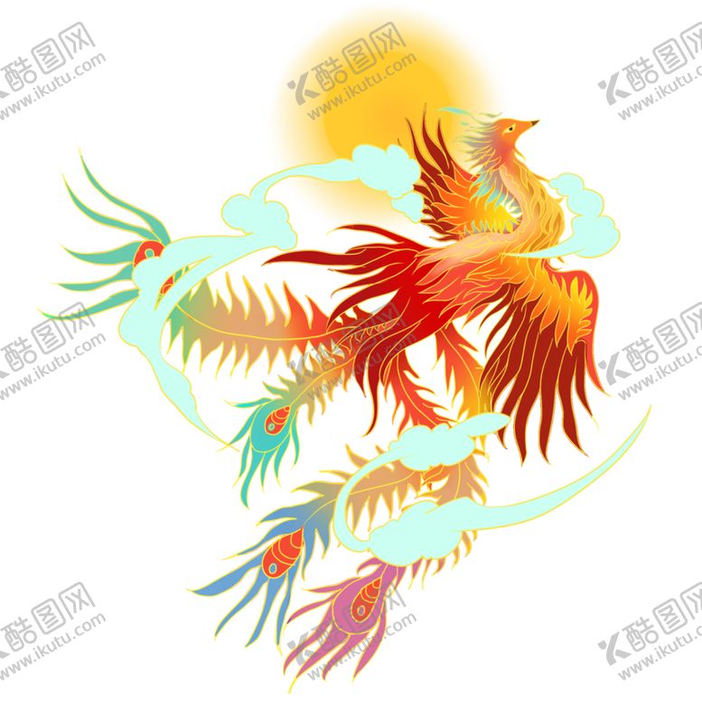 编号：11679906260953094302【酷图网】源文件下载-国潮凤凰插画