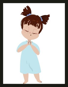 手绘儿童女孩卡通卡通