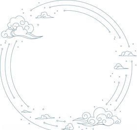 中式祥云线性框