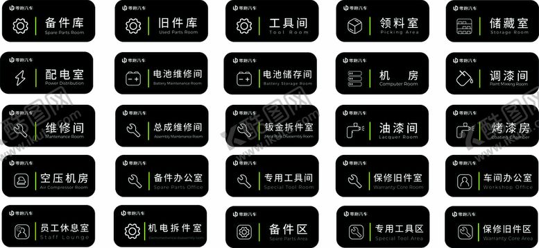 编号：40739209200903476879【酷图网】源文件下载-零跑维修车间门牌