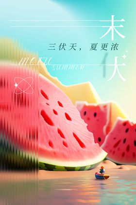 简约小清新夏季防末伏中伏高温预