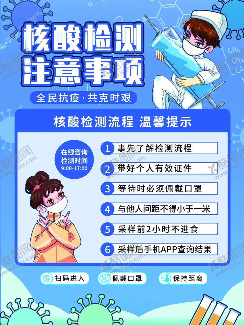 编号：40715301261629494240【酷图网】源文件下载-全民核酸检测注意事项公益海报