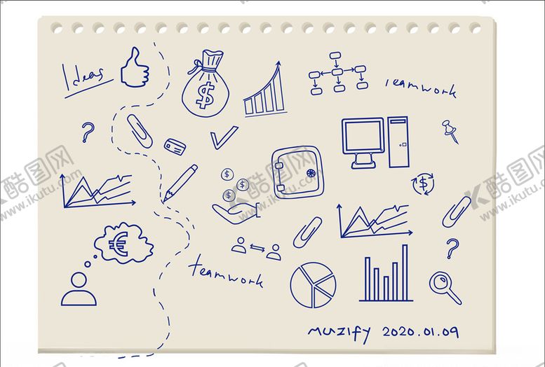 编号：80668609091840019848【酷图网】源文件下载-办公用品涂鸦手绘稿