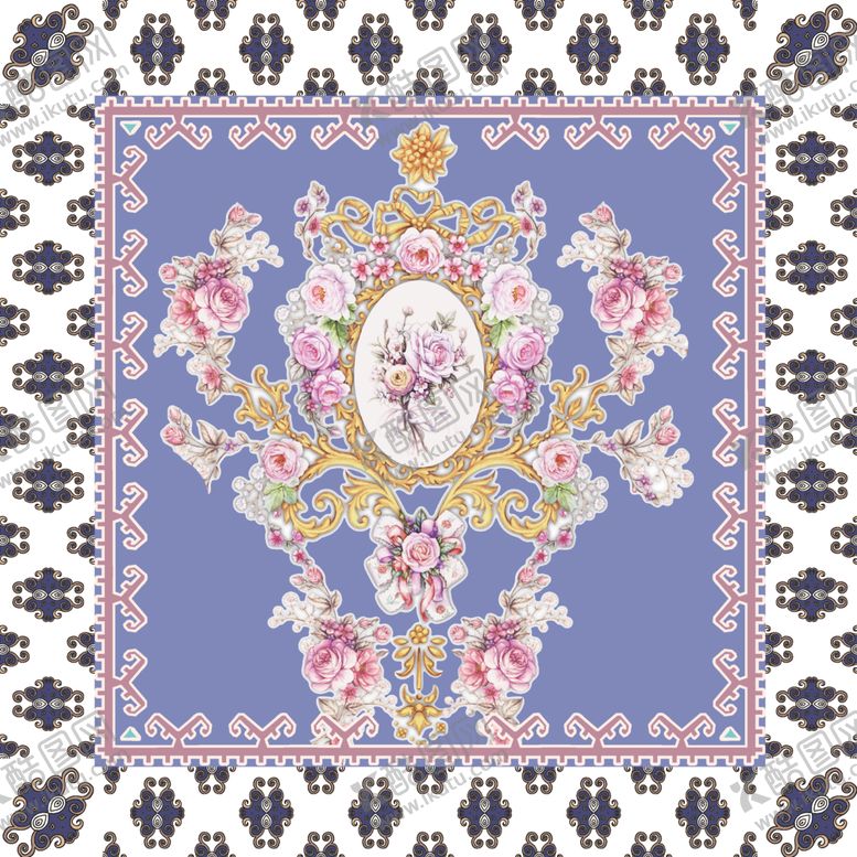 编号：61094409210630255006【酷图网】源文件下载-大牌花型方巾