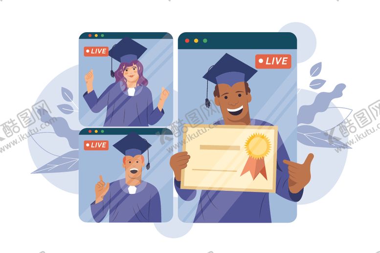 编号：10971109160410016493【酷图网】源文件下载-创意教育培训毕业文凭插画设计