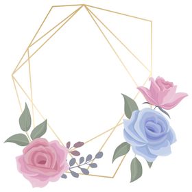 植物金色边框花环留言免抠图png
