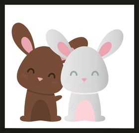 手绘卡通小兔