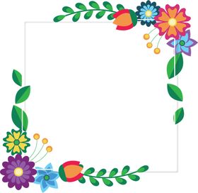 水彩花环素材花环素材彩色花