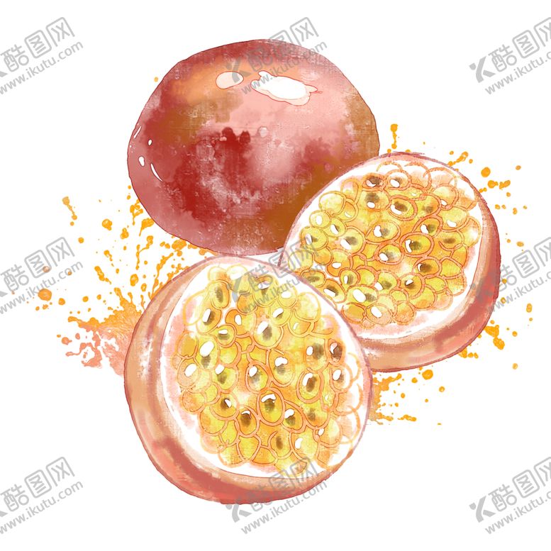 编号：86618101271657417860【酷图网】源文件下载-百香果喷溅  