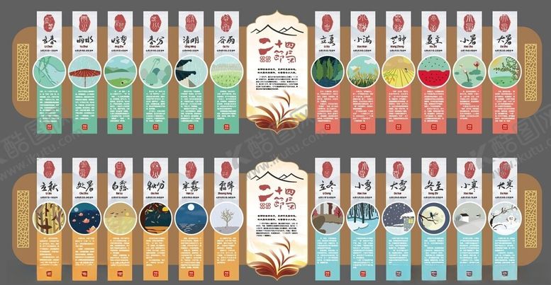 编号：11257104011504184912【酷图网】源文件下载-24节气文化墙书签