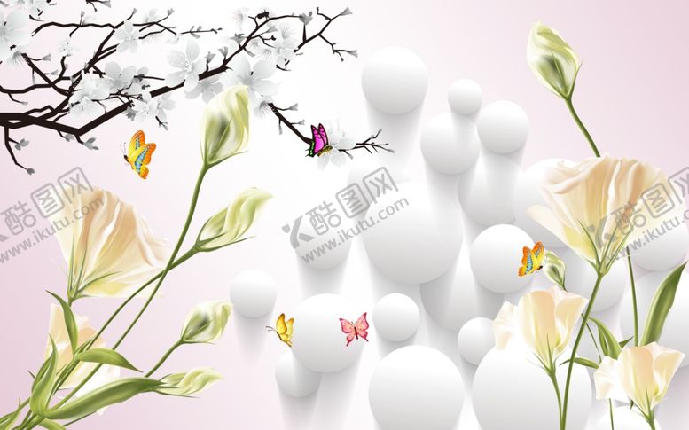 编号：15687910311437044883【酷图网】源文件下载-花卉背景墙
