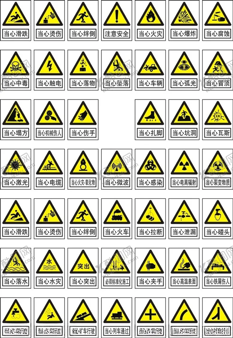 编号：35548002160017137933【酷图网】源文件下载-当心标志