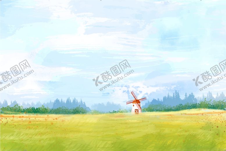 编号：47769901270636566490【酷图网】源文件下载-水彩风景