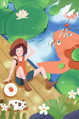 森系插画海报背景设计素材装饰叶片底纹边框