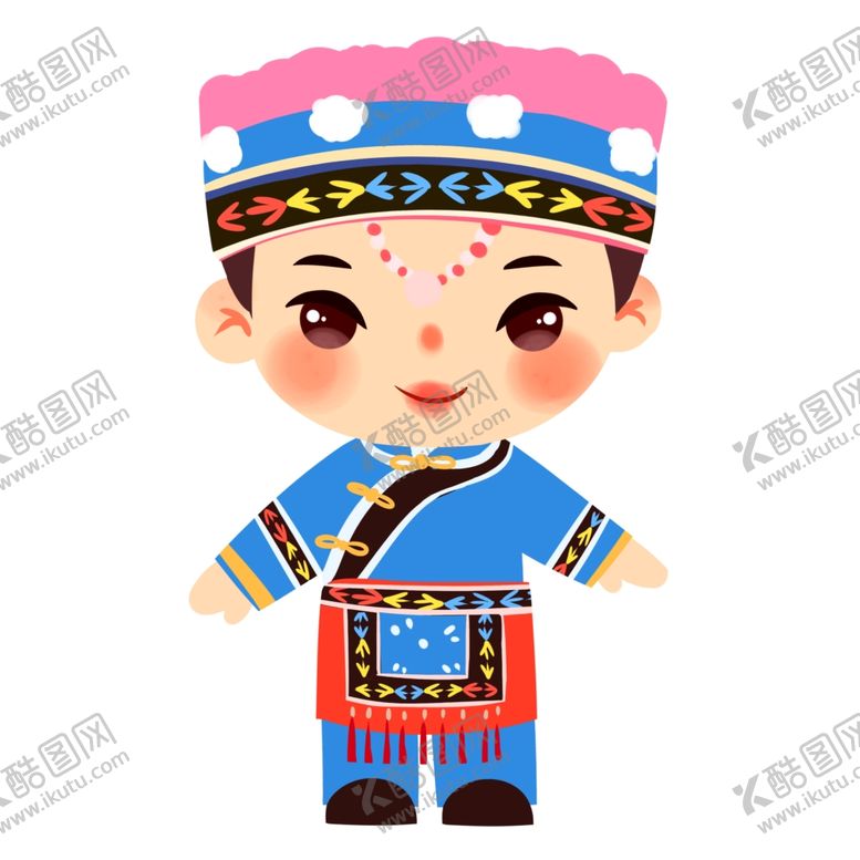 编号：97983601270425084700【酷图网】源文件下载-仫佬族人物插画