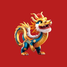 手绘卡通小龙新春新年